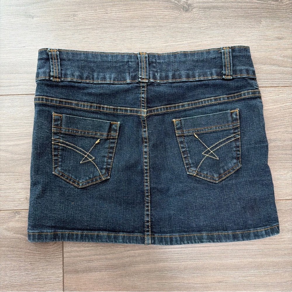 Vintage Y2K Latino Dark Blue Denim Mini Skirt - Picture 2 of 4